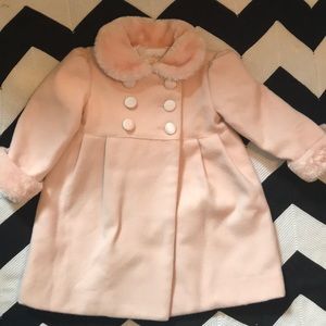 Pink Velvet Dress with Matching Felt Coat